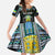 Personalized Gabon Roots Family Matching Puletasi and Hawaiian Shirt African Map in Fingerprint and Tribal Colors