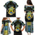 Personalized Gabon Roots Family Matching Puletasi and Hawaiian Shirt African Map in Fingerprint and Tribal Colors