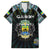 Personalized Gabon Roots Family Matching Puletasi and Hawaiian Shirt African Map in Fingerprint and Tribal Colors