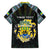 Personalized Gabon Roots Family Matching Puletasi and Hawaiian Shirt African Map in Fingerprint and Tribal Colors
