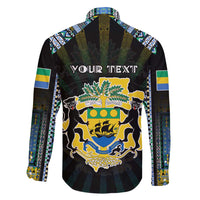 Personalized Gabon Roots Family Matching Short Sleeve Bodycon Dress and Hawaiian Shirt African Map in Fingerprint and Tribal Colors