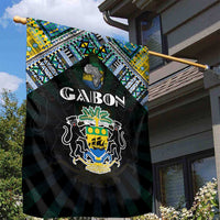 Gabon Roots Garden Flag African Map in Fingerprint and Tribal Colors