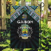 Gabon Roots Garden Flag African Map in Fingerprint and Tribal Colors
