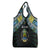 Gabon Roots Grocery Bag African Map in Fingerprint and Tribal Colors