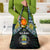 Gabon Roots Grocery Bag African Map in Fingerprint and Tribal Colors