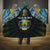 Gabon Roots Hooded Blanket African Map in Fingerprint and Tribal Colors