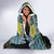 Gabon Roots Hooded Blanket African Map in Fingerprint and Tribal Colors