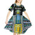 Personalized Gabon Roots Kid Short Sleeve Dress African Map in Fingerprint and Tribal Colors