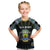 Personalized Gabon Roots Kid T Shirt African Map in Fingerprint and Tribal Colors