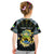 Personalized Gabon Roots Kid T Shirt African Map in Fingerprint and Tribal Colors