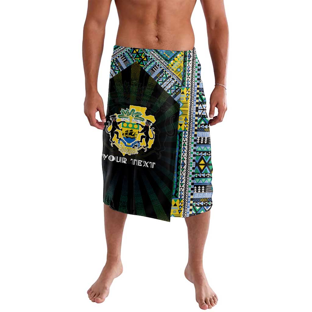 Personalized Gabon Roots Lavalava African Map in Fingerprint and Tribal Colors