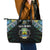 Gabon Roots Leather Tote Bag African Map in Fingerprint and Tribal Colors