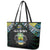 Gabon Roots Leather Tote Bag African Map in Fingerprint and Tribal Colors