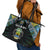 Gabon Roots Leather Tote Bag African Map in Fingerprint and Tribal Colors