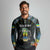 Personalized Gabon Roots Long Sleeve Polo Shirt African Map in Fingerprint and Tribal Colors