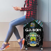 Gabon Roots Luggage Cover African Map in Fingerprint and Tribal Colors