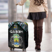 Gabon Roots Luggage Cover African Map in Fingerprint and Tribal Colors