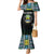 Personalized Gabon Roots Mermaid Dress African Map in Fingerprint and Tribal Colors