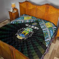 Gabon Roots Quilt African Map in Fingerprint and Tribal Colors