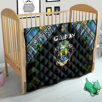 Gabon Roots Quilt African Map in Fingerprint and Tribal Colors