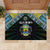 Gabon Roots Rubber Doormat African Map in Fingerprint and Tribal Colors