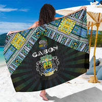 Gabon Roots Sarong African Map in Fingerprint and Tribal Colors