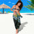 Gabon Roots Sarong African Map in Fingerprint and Tribal Colors