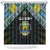 Gabon Roots Shower Curtain African Map in Fingerprint and Tribal Colors