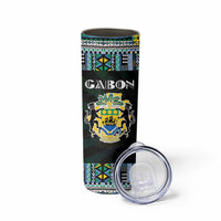 Gabon Roots Skinny Tumbler African Map in Fingerprint and Tribal Colors
