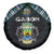 Gabon Roots Spare Tire Cover African Map in Fingerprint and Tribal Colors