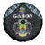 Gabon Roots Spare Tire Cover African Map in Fingerprint and Tribal Colors