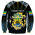 Personalized Gabon Roots Sweatshirt African Map in Fingerprint and Tribal Colors