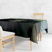 Gabon Roots Tablecloth African Map in Fingerprint and Tribal Colors