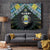 Gabon Roots Tapestry African Map in Fingerprint and Tribal Colors
