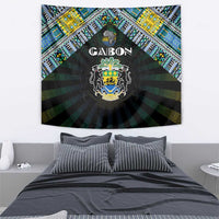 Gabon Roots Tapestry African Map in Fingerprint and Tribal Colors