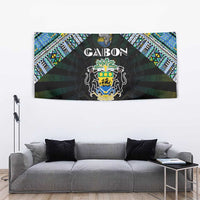 Gabon Roots Tapestry African Map in Fingerprint and Tribal Colors