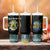 Gabon Roots Tumbler With Handle African Map in Fingerprint and Tribal Colors