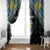 Gabon Roots Window Curtain African Map in Fingerprint and Tribal Colors