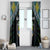 Gabon Roots Window Curtain African Map in Fingerprint and Tribal Colors