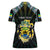 Personalized Gabon Roots Women Polo Shirt African Map in Fingerprint and Tribal Colors