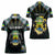 Personalized Gabon Roots Women Polo Shirt African Map in Fingerprint and Tribal Colors