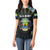 Personalized Gabon Roots Women Polo Shirt African Map in Fingerprint and Tribal Colors