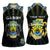 Personalized Gabon Roots Women Sleeveless Polo Shirt African Map in Fingerprint and Tribal Colors
