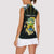Personalized Gabon Roots Women Sleeveless Polo Shirt African Map in Fingerprint and Tribal Colors