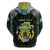 Personalized Gabon Roots Zip Hoodie African Map in Fingerprint and Tribal Colors