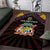 Mauritius Roots Area Rug African Map in Fingerprint and Tribal Colors