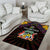Mauritius Roots Area Rug African Map in Fingerprint and Tribal Colors