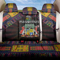 Mauritius Roots Back Car Seat Cover African Map in Fingerprint and Tribal Colors