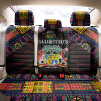 Mauritius Roots Back Car Seat Cover African Map in Fingerprint and Tribal Colors