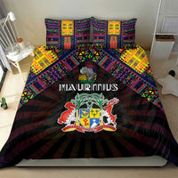 Mauritius Roots Bedding Set African Map in Fingerprint and Tribal Colors